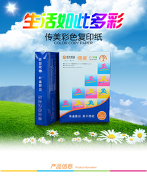 传美彩色复印纸 A4 80G 500张/包、粉红 5包/箱